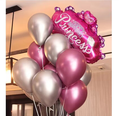 10in 50pcs thick metallic / retro latex balloons birthday party decoration wedding supplies circular latex balloon (Ready stock in Singapore)