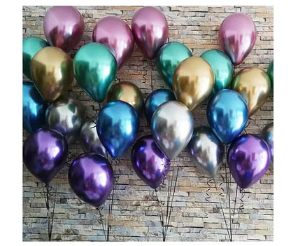 10in 50pcs thick metallic / retro latex balloons birthday party decoration wedding supplies circular latex balloon (Ready stock in Singapore)