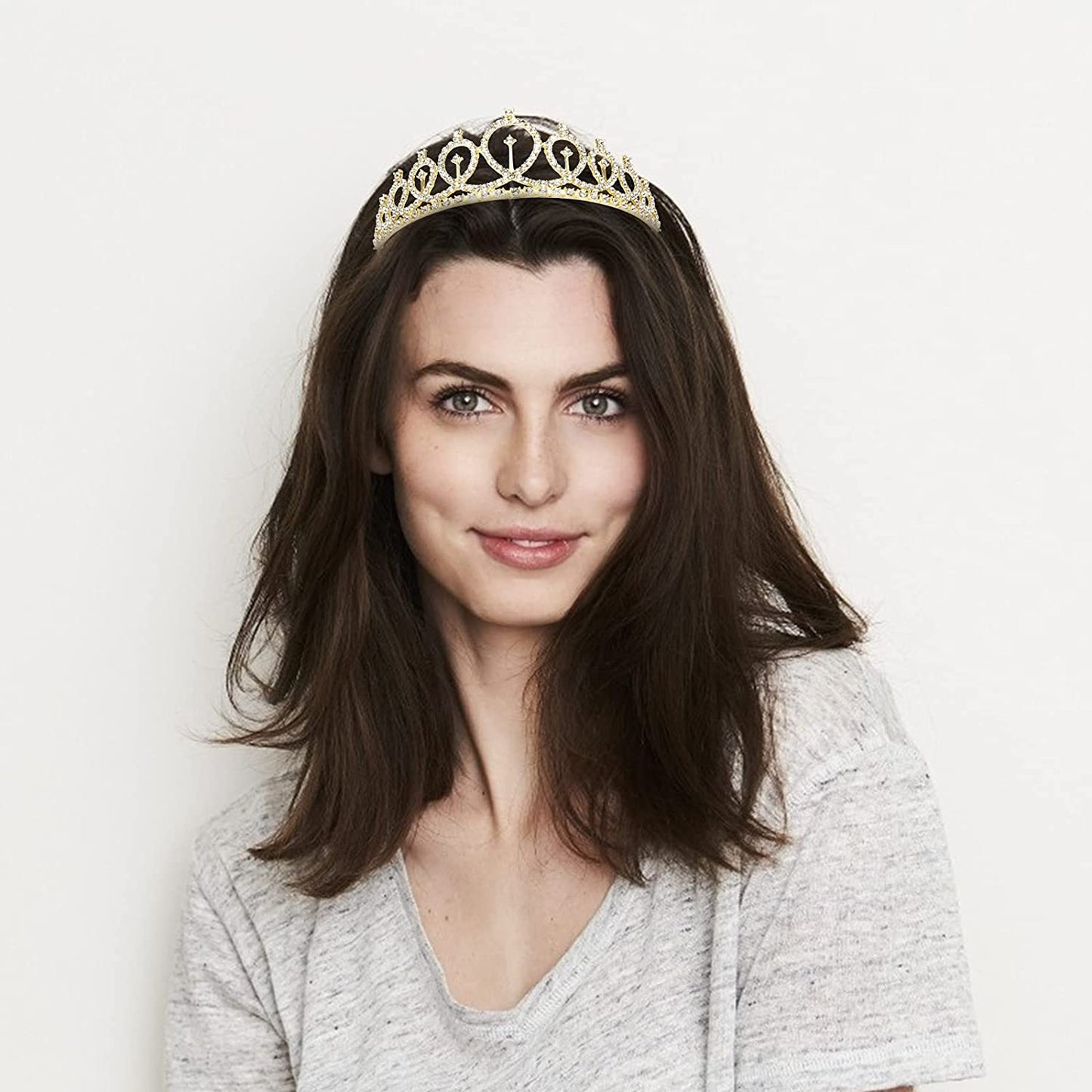 Birthday Queen Sash Rhinestone Headband Set - Gold Glitter Birthday Birthday Gifts for Women Birthday Party Supplies